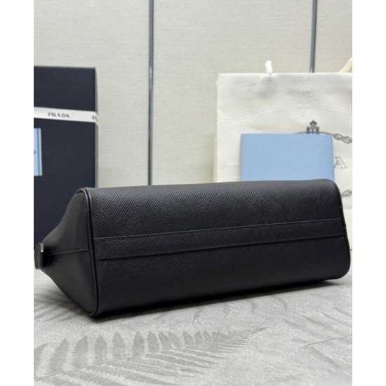 Perfette Qualità Repliche Borsa Prada Media Saffiano 1BG537 Nera Imitazione