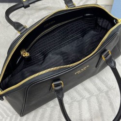 Perfette Qualità Repliche Borsa Prada Media Saffiano 1BG537 Nera Imitazione