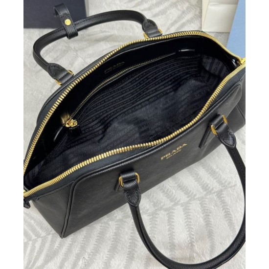 Perfette Qualità Repliche Borsa Prada Media Saffiano 1BG537 Nera Imitazione