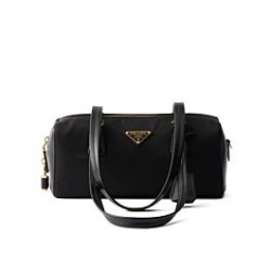 Miglior Falso Borsa media Prada Re-Nylon con manico superiore e lucchetto 1BB127 Nero Economiche Premium