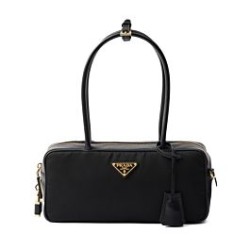 Replica perfetta Borsa piccola Prada Re-Nylon con manico superiore e lucchetto 1BB133 Nero Imitazione Outlet Online