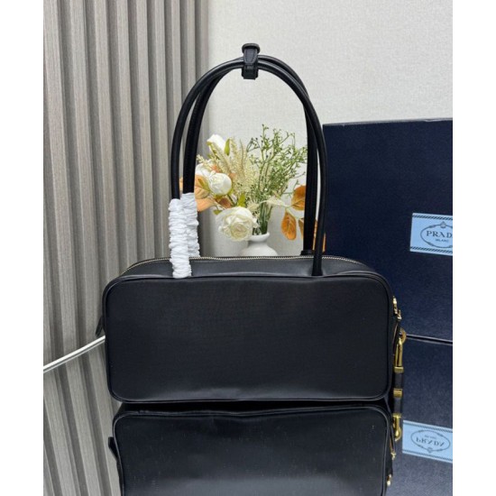 Replica perfetta Borsa piccola Prada Re-Nylon con manico superiore e lucchetto 1BB133 Nero Imitazione Outlet Online