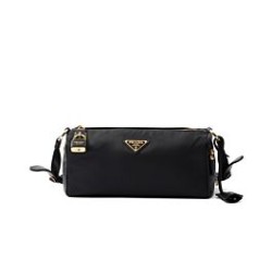 Replica perfetta Borsa a tracolla media Prada in Re-Nylon Con lucchetto 1BC233 Nero Imitazione Outlet Online