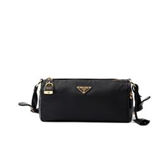 Replica perfetta Borsa a tracolla media Prada in Re-Nylon Con lucchetto 1BC233 Nero Imitazione Outlet Online