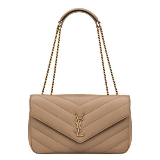 Migliore Repliche Borsa YSL Saint Laurent Loulou Media Matelasse Albicocca Economiche Outlet Online