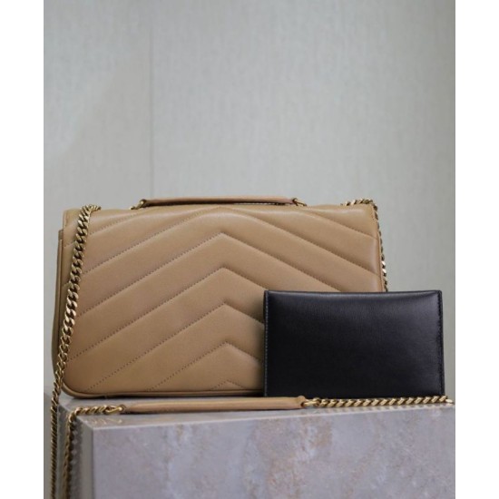 Migliore Repliche Borsa YSL Saint Laurent Loulou Media Matelasse Albicocca Economiche Outlet Online