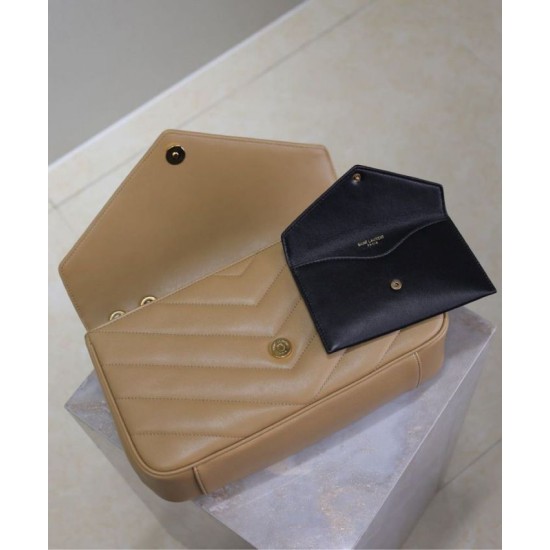 Migliore Repliche Borsa YSL Saint Laurent Loulou Media Matelasse Albicocca Economiche Outlet Online