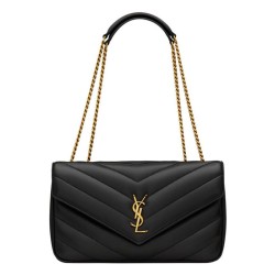Perfette Qualità Repliche Borsa YSL Saint Laurent Loulou Media Matelasse Nera Imitazione