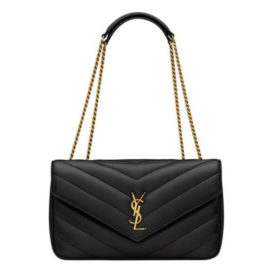 Perfette Qualità Repliche Borsa YSL Saint Laurent Loulou Media Matelasse Nera Imitazione