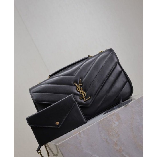 Perfette Qualità Repliche Borsa YSL Saint Laurent Loulou Media Matelasse Nera Imitazione