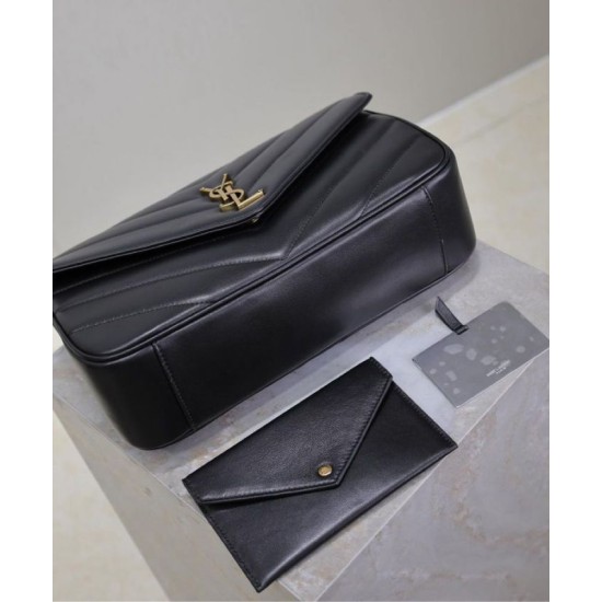 Perfette Qualità Repliche Borsa YSL Saint Laurent Loulou Media Matelasse Nera Imitazione