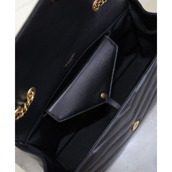 Perfette Qualità Repliche Borsa YSL Saint Laurent Loulou Media Matelasse Nera Imitazione