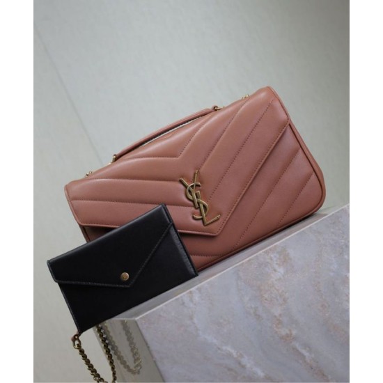 Replica perfetta Borsa YSL Saint Laurent Loulou Media Matelasse Rosa Imitazione Outlet Online