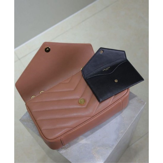 Replica perfetta Borsa YSL Saint Laurent Loulou Media Matelasse Rosa Imitazione Outlet Online