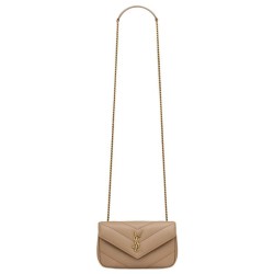 Replica perfetta Mini borsa YSL Saint Laurent Loulou Albicocca Imitazione Outlet Online