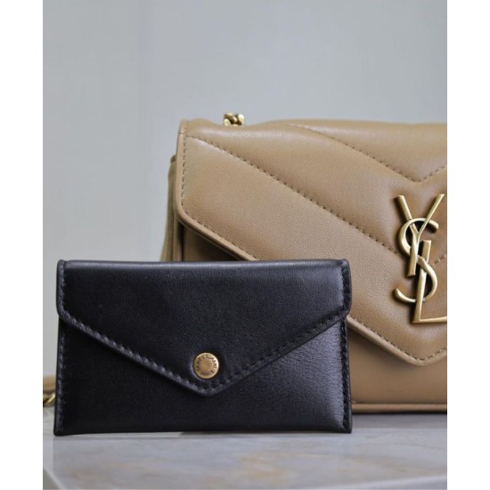 Replica perfetta Mini borsa YSL Saint Laurent Loulou Albicocca Imitazione Outlet Online
