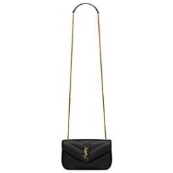 Migliore Repliche Borsa mini YSL Saint Laurent Loulou Nera Economiche Outlet Online