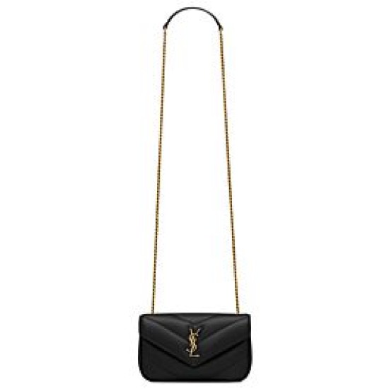 Migliore Repliche Borsa mini YSL Saint Laurent Loulou Nera Economiche Outlet Online