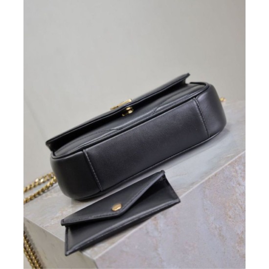 Migliore Repliche Borsa mini YSL Saint Laurent Loulou Nera Economiche Outlet Online