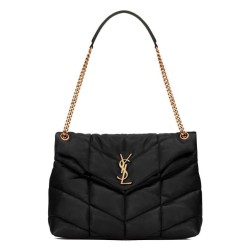 Miglior Falso Borsa media YSL Saint Laurent Puffer in nappa nera Economiche Premium