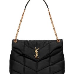 Miglior Falso Borsa media YSL Saint Laurent Puffer in nappa nera Economiche Premium