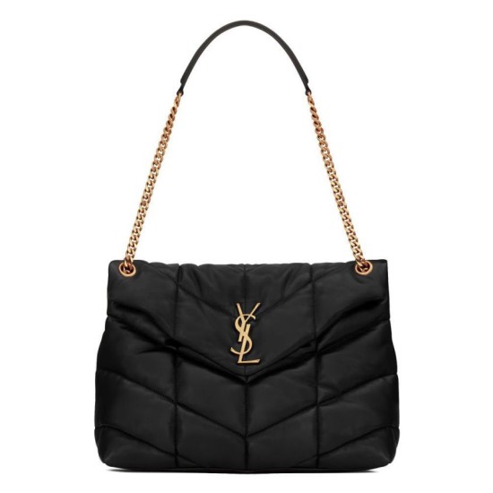Miglior Falso Borsa media YSL Saint Laurent Puffer in nappa nera Economiche Premium