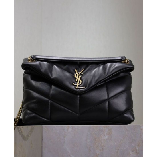 Miglior Falso Borsa media YSL Saint Laurent Puffer in nappa nera Economiche Premium