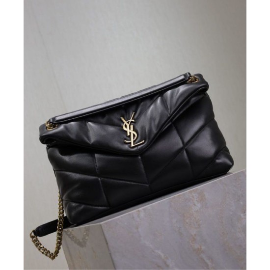 Miglior Falso Borsa media YSL Saint Laurent Puffer in nappa nera Economiche Premium