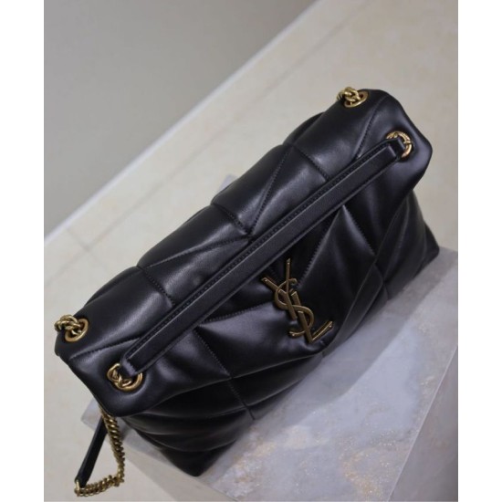 Miglior Falso Borsa media YSL Saint Laurent Puffer in nappa nera Economiche Premium