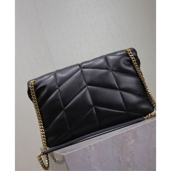 Miglior Falso Borsa media YSL Saint Laurent Puffer in nappa nera Economiche Premium