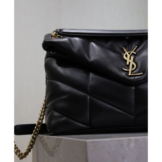 Miglior Falso Borsa media YSL Saint Laurent Puffer in nappa nera Economiche Premium