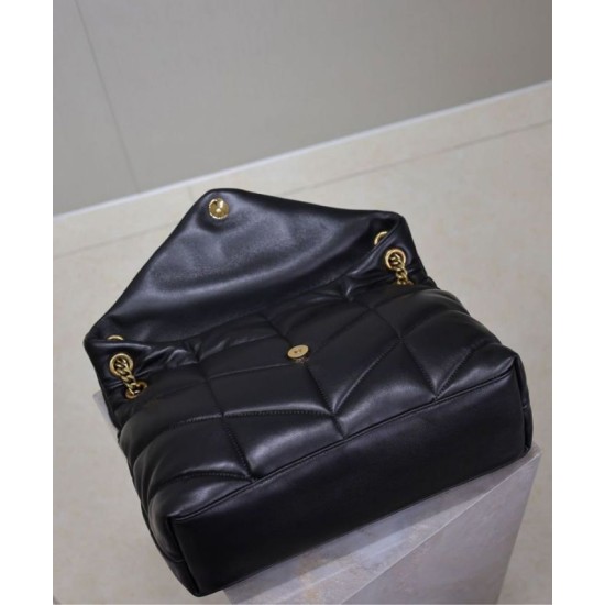 Miglior Falso Borsa media YSL Saint Laurent Puffer in nappa nera Economiche Premium