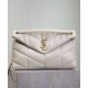 Perfette Qualità Repliche Borsa media YSL Saint Laurent Puffer in nappa color crema Imitazione