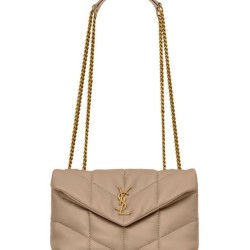Perfette Qualità Repliche Borsa imbottita Toy YSL Saint Laurent in pelle di agnello color albicocca Imitazione