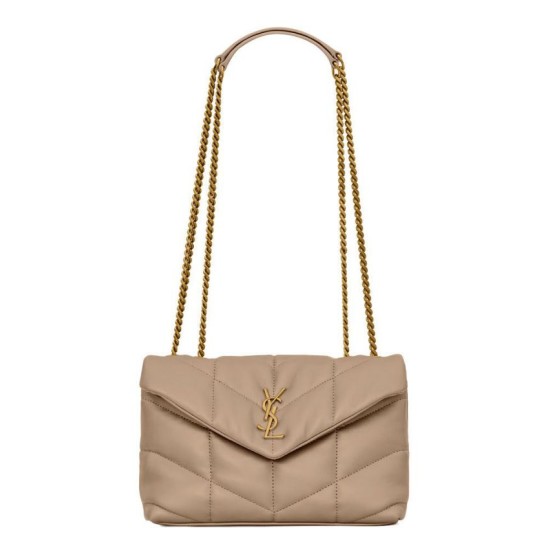 Perfette Qualità Repliche Borsa imbottita Toy YSL Saint Laurent in pelle di agnello color albicocca Imitazione