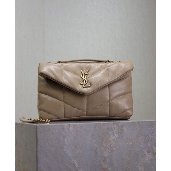 Perfette Qualità Repliche Borsa imbottita Toy YSL Saint Laurent in pelle di agnello color albicocca Imitazione
