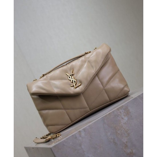Perfette Qualità Repliche Borsa imbottita Toy YSL Saint Laurent in pelle di agnello color albicocca Imitazione