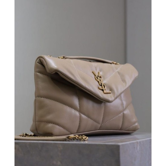 Perfette Qualità Repliche Borsa imbottita Toy YSL Saint Laurent in pelle di agnello color albicocca Imitazione