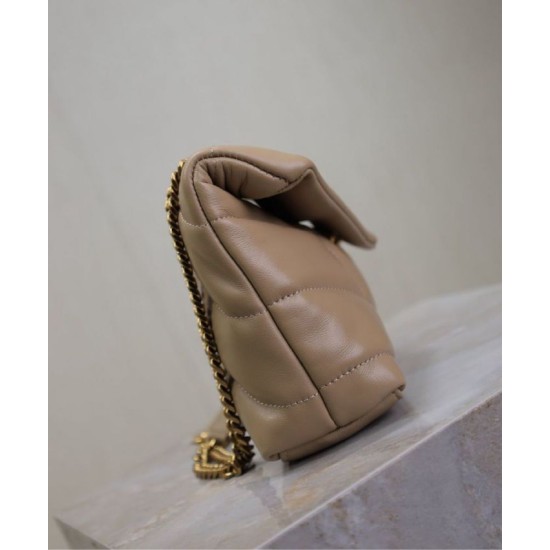 Perfette Qualità Repliche Borsa imbottita Toy YSL Saint Laurent in pelle di agnello color albicocca Imitazione