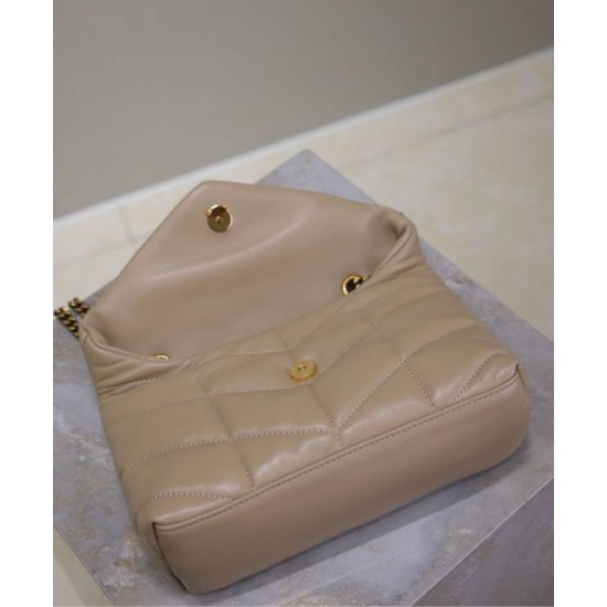 Perfette Qualità Repliche Borsa imbottita Toy YSL Saint Laurent in pelle di agnello color albicocca Imitazione