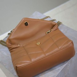 Miglior Falso Borsa imbottita Toy YSL Saint Laurent in pelle di agnello Caffè Economiche Premium