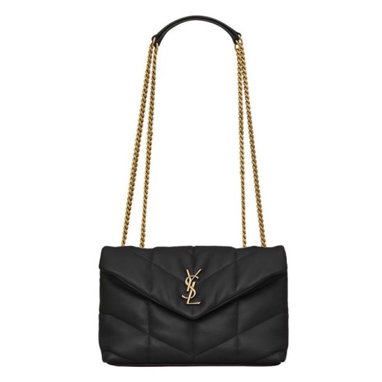 Perfette Qualità Repliche Borsa imbottita Toy YSL Saint Laurent in pelle di agnello nera Imitazione