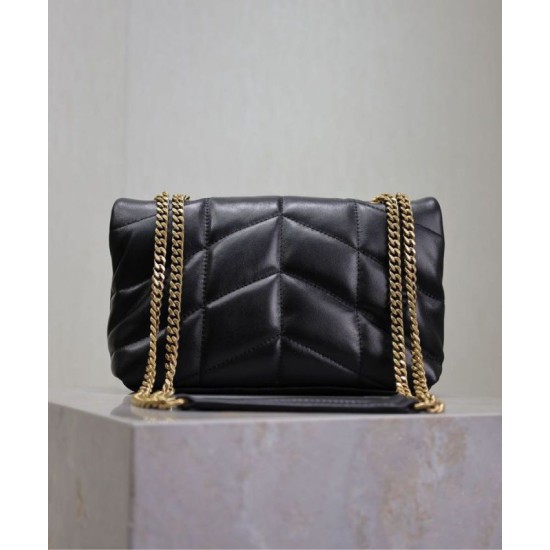 Perfette Qualità Repliche Borsa imbottita Toy YSL Saint Laurent in pelle di agnello nera Imitazione