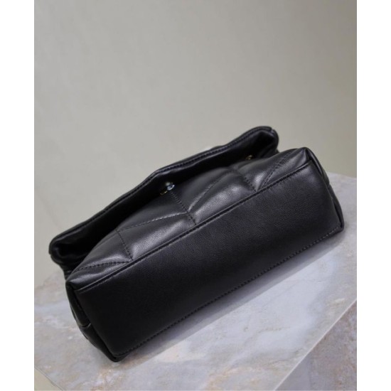 Perfette Qualità Repliche Borsa imbottita Toy YSL Saint Laurent in pelle di agnello nera Imitazione