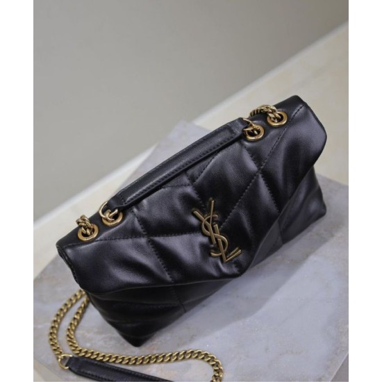 Perfette Qualità Repliche Borsa imbottita Toy YSL Saint Laurent in pelle di agnello nera Imitazione