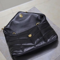 Perfette Qualità Repliche Borsa imbottita Toy YSL Saint Laurent in pelle di agnello nera Imitazione