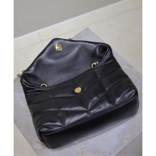 Perfette Qualità Repliche Borsa imbottita Toy YSL Saint Laurent in pelle di agnello nera Imitazione