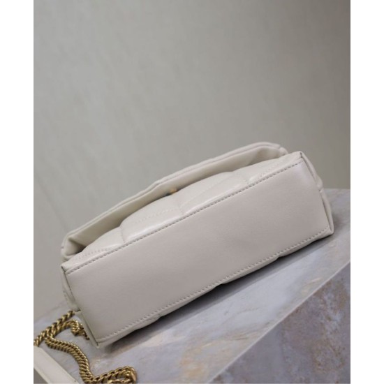 Replica perfetta Borsa imbottita Toy YSL Saint Laurent in pelle di agnello Crema Imitazione Outlet Online