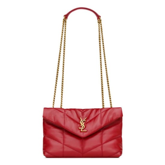 Migliore Repliche Borsa imbottita Toy YSL Saint Laurent in pelle di agnello rossa Economiche Outlet Online