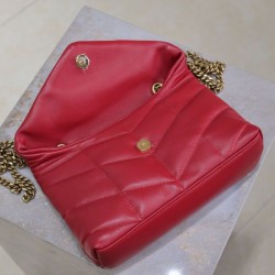 Migliore Repliche Borsa imbottita Toy YSL Saint Laurent in pelle di agnello rossa Economiche Outlet Online